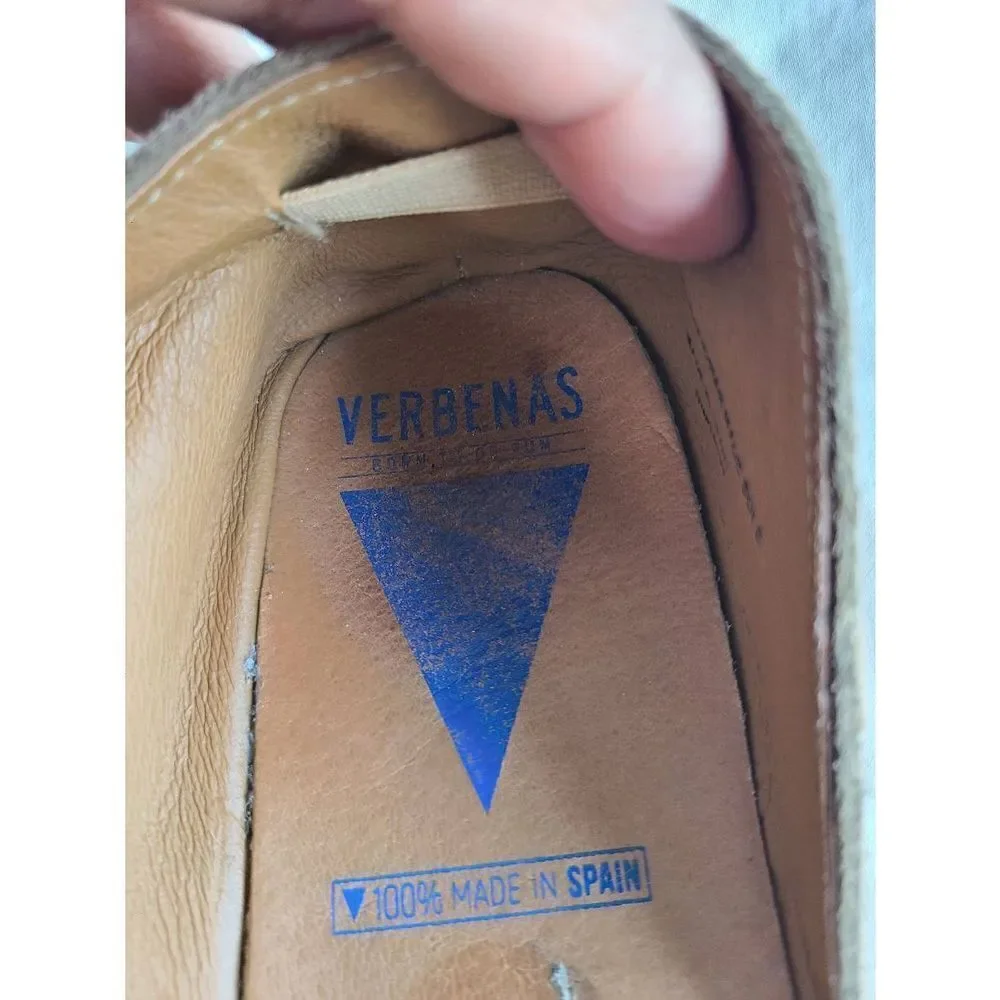 Verbenas Carmen Espadrilles Flats Women's Size EU 41 Beige Leather Suede Slip-On
